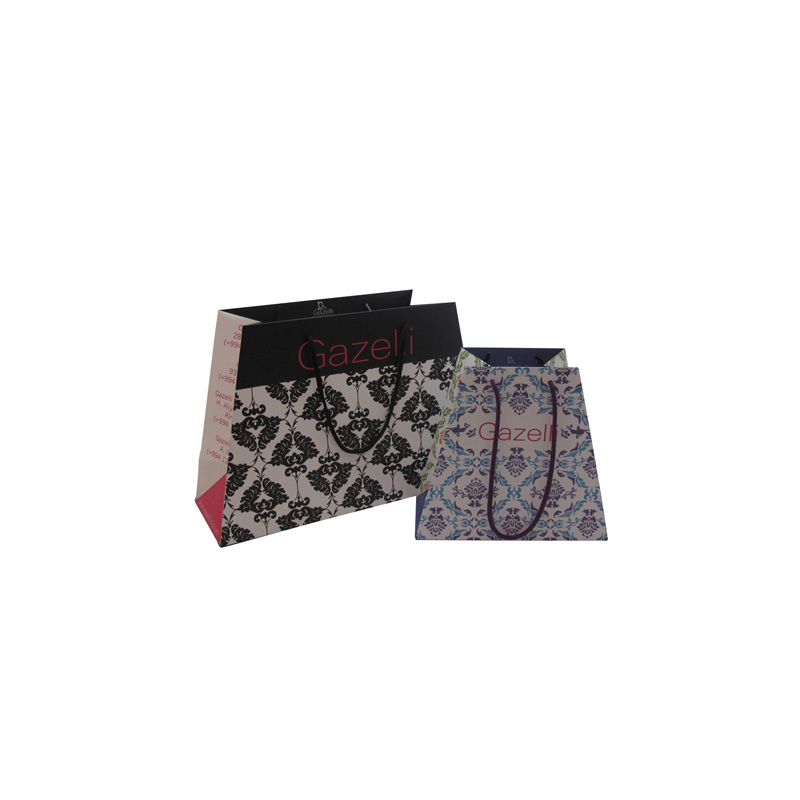 Custom Different Size Trapezoid Paper Bag with Handles